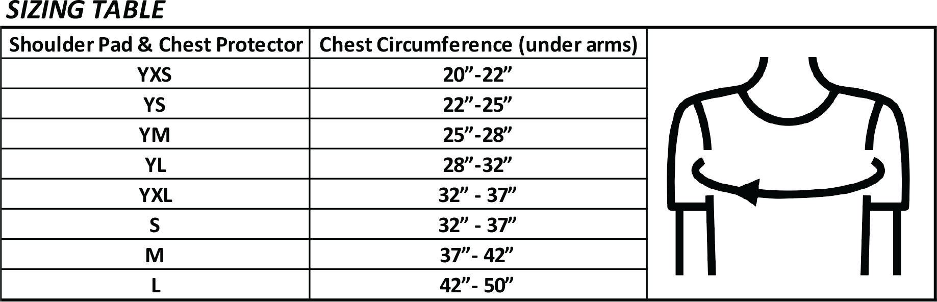 Sizing Table